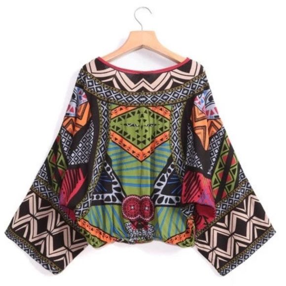 Flying Tomato Multicolor Geometric Blouse - Picture 2 of 7